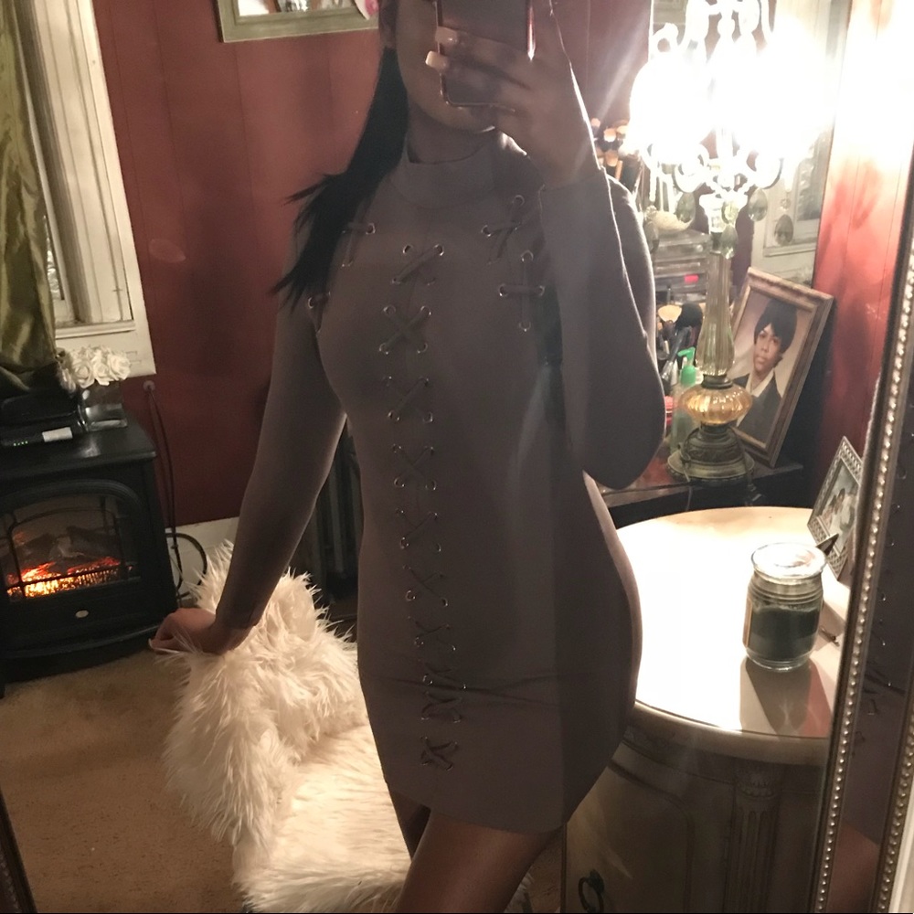 Mocha bodycon dress